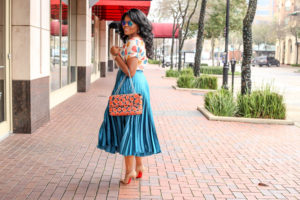 Happy Valentine's Day - With All My Hearts Chigi's World White Short Sleeve Hearts Print Chiffon Blouse Top ASOS Satin Pleated Maxi Skirt So Kate Nude Christian Louboutin Pumps 3REEC's Coral Ankara African Print Shoulder Handbag ALDO Rose Gold Tear Drop Earrings Charming Charlie Animal Print Bracelet Michael Kors Rose Gold Watch