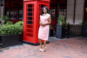 Monochrome Monday - Blush Pink Topshop Nordstrom Neutral Nude Drape Midi Dress Shoedazzle Lasercut Sandals 3REEC's Ankara African Print Jigsaw Clutch Purse Modern Kitty Metal Boxy A’GACI Sunglasses Earthtone Vixen NeckpieceSincerely Yours Sade Statement Necklace Rose Gold Michael Kors Watch
