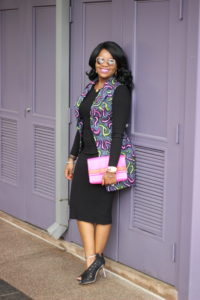 Chigi's World Authenticity + Multicolored Vest JustFab Black Bodycon Ribbed Knit Sweater Dress Shoedazzle Black Paege Paper Fox Laser-cut Pumps 3reec's Chic Creations and Collections Tootsie Long Vest Jacket Hot Pink Kirk Park Kate Spade Bow Tie Handbag Agaci Sunglasses Barbas and Zacari Rose Gold Watch