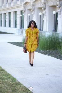 Strutting in a Shirt Shift Dress Chigi's World Spring Summer Style Ankara African Print Tribe of Dumo Yellow Dress Betsey Johnson Ross Pom Pom Pumps DivAbby Trendz Retro 3D Red Flower Embroidery Vintage Evening Clutch Handbag Jordan Gun Metal Breda Souq Watch 3reec's Chic Creations and Collections Beaded Earrings Bracelets