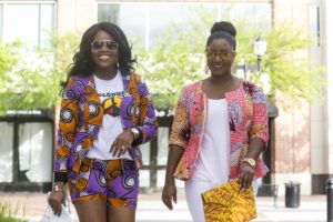 How to Style Ankara for Spring - Blogger Collabo with Queen of Sleeves Chigi's World Queen of Sleeves African Print Dashiki Ankara Styles Blogger Collaboration Spring Lookbook 3reec's Chic Creation and Collections Blazer Shorts Clutch Purse White T-Shirt Denim Pants Christian Louboutin So Kate Pumps Nine West Nora Sandals Charming Charlie Jewelry
